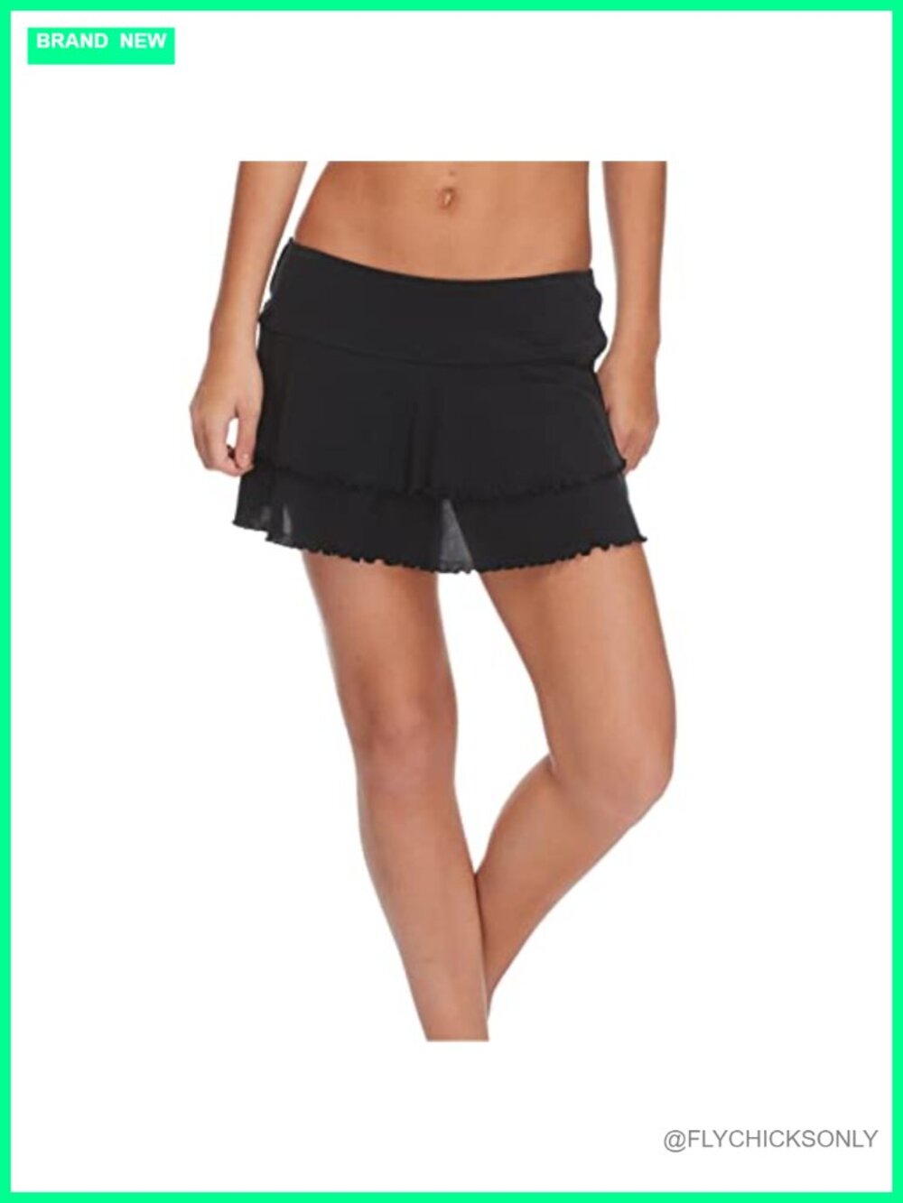 Women's Mesh Swim Skirt Coverup Tiered Solid Beach